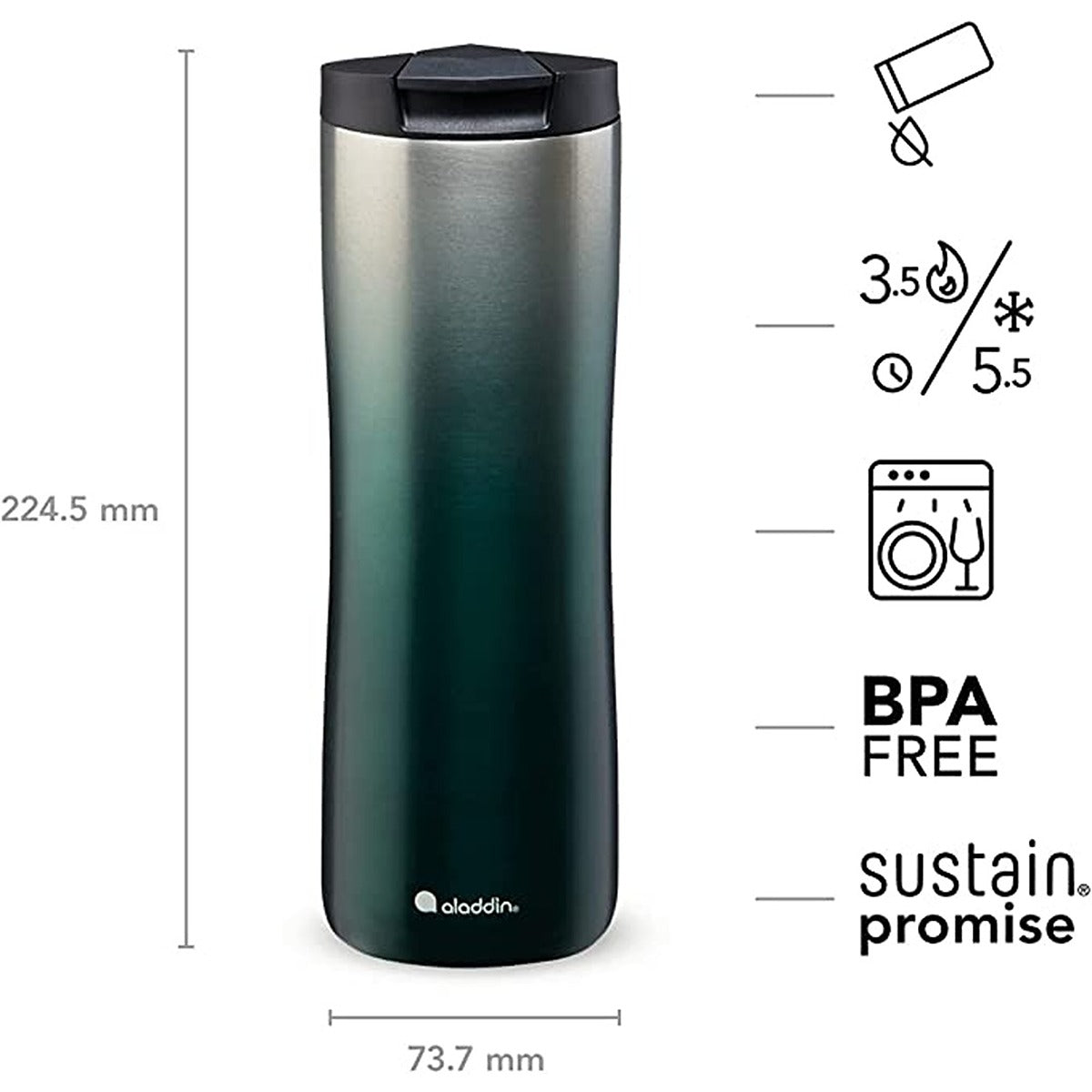 Aladdin .47L Urban Thermavac Mug Gradient Green Emea
