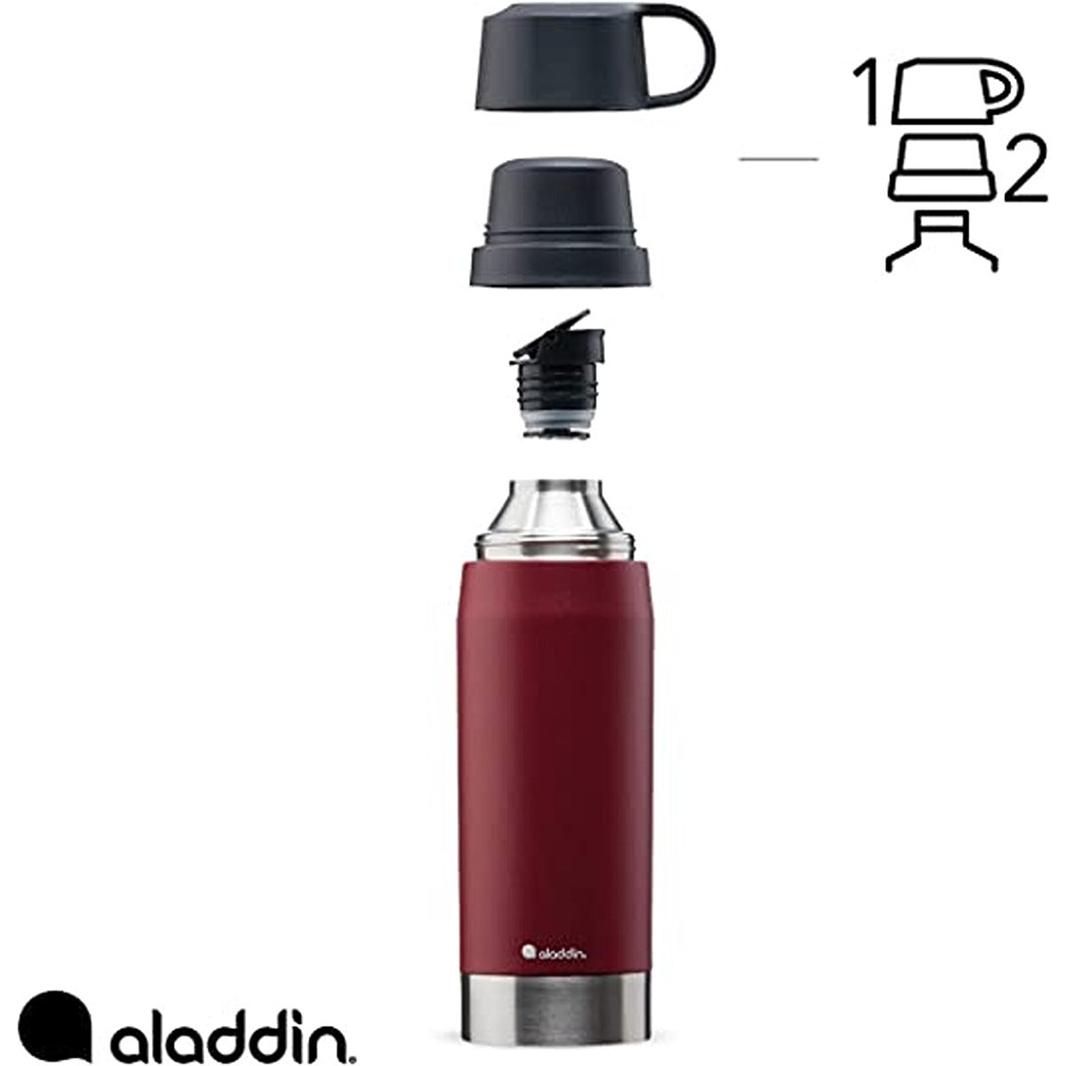 Aladdin Citypark Thermavac Wtr Btl 1.1L Burgandy Red