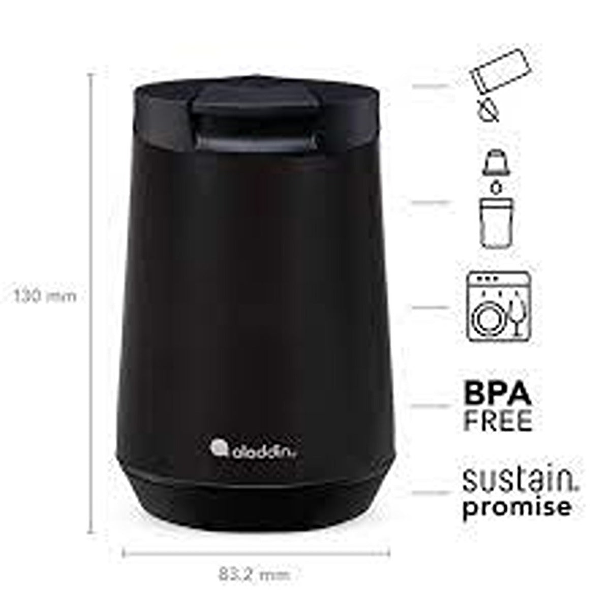 Aladdin Mug Espresso SS 0.25L Satin Black