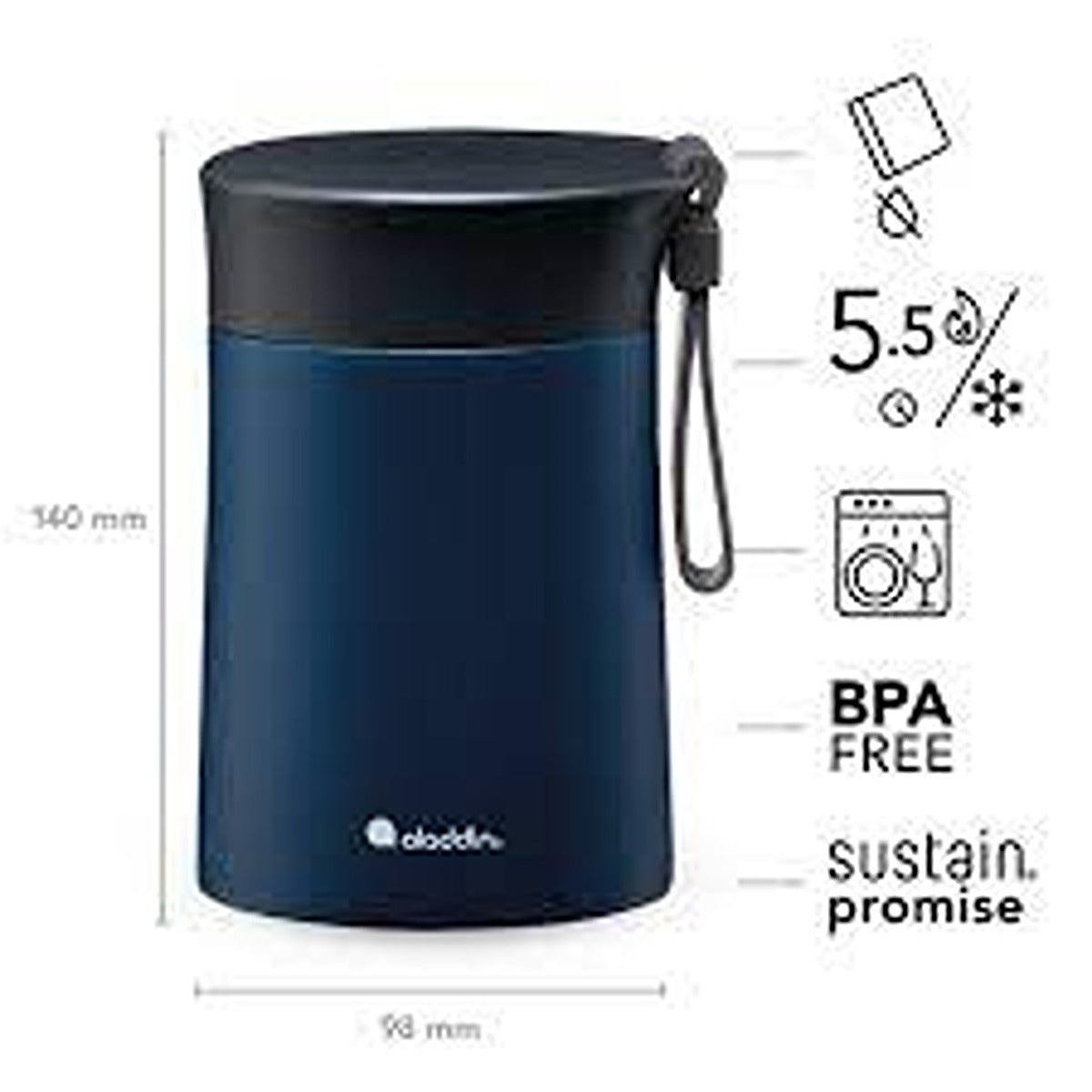Aladdin Bistro Thermavac Food Jar 0.4L Deep Navy
