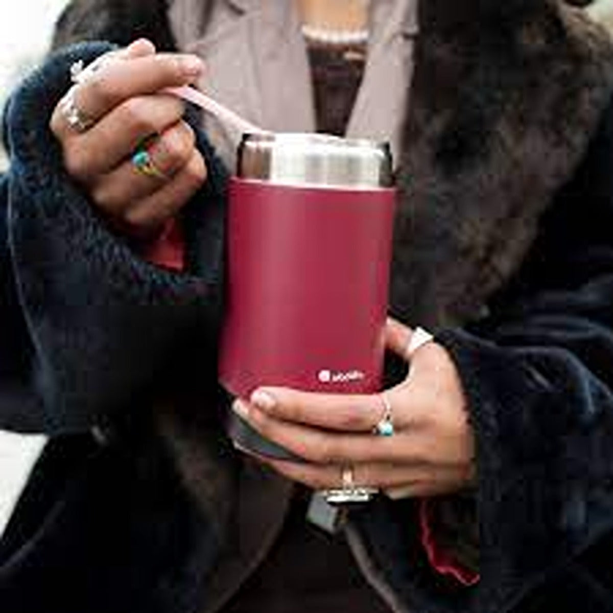 Aladdin Bistro Thermavac Food Jar 0.4L Burgandy Red