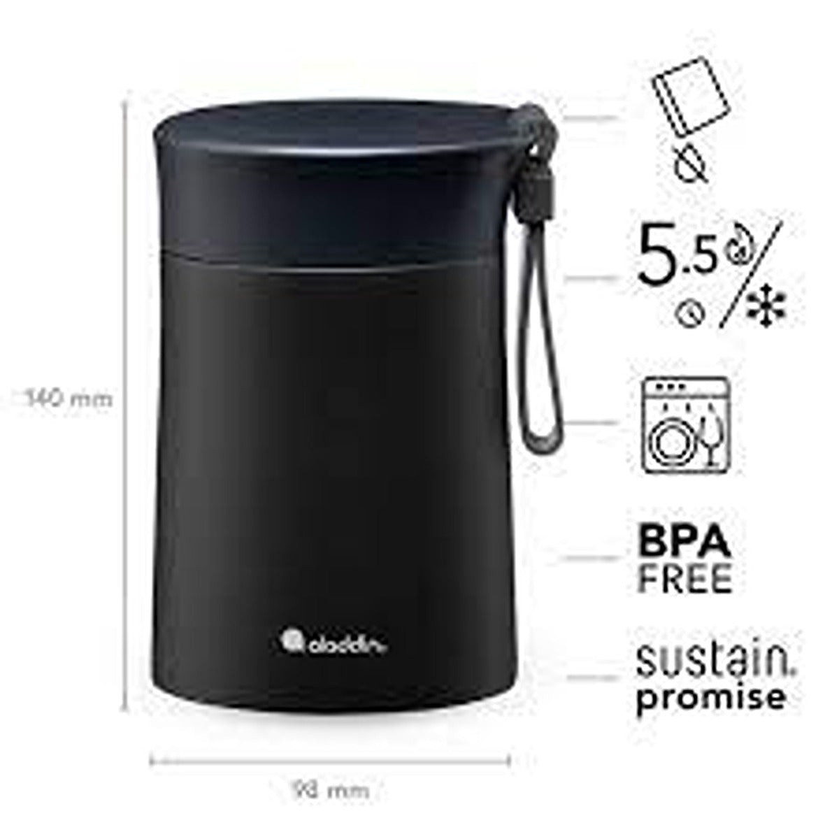 Aladdin Bistro Thermavac Food Jar 0.4L Lava Black