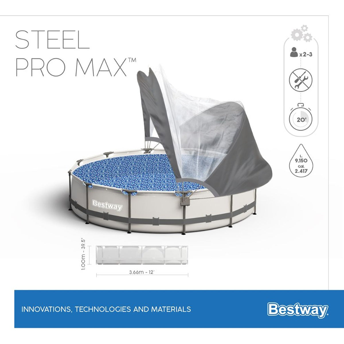 BWAGP BWAY-STEEL-PRO-POOL-366X100CM