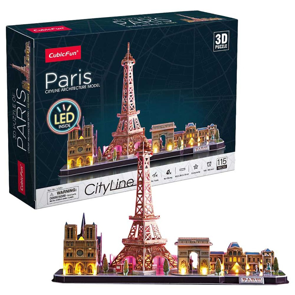 CUBICF 3D-PUZZLE-LED-CITYLINE-PARIS-115PCS-BO