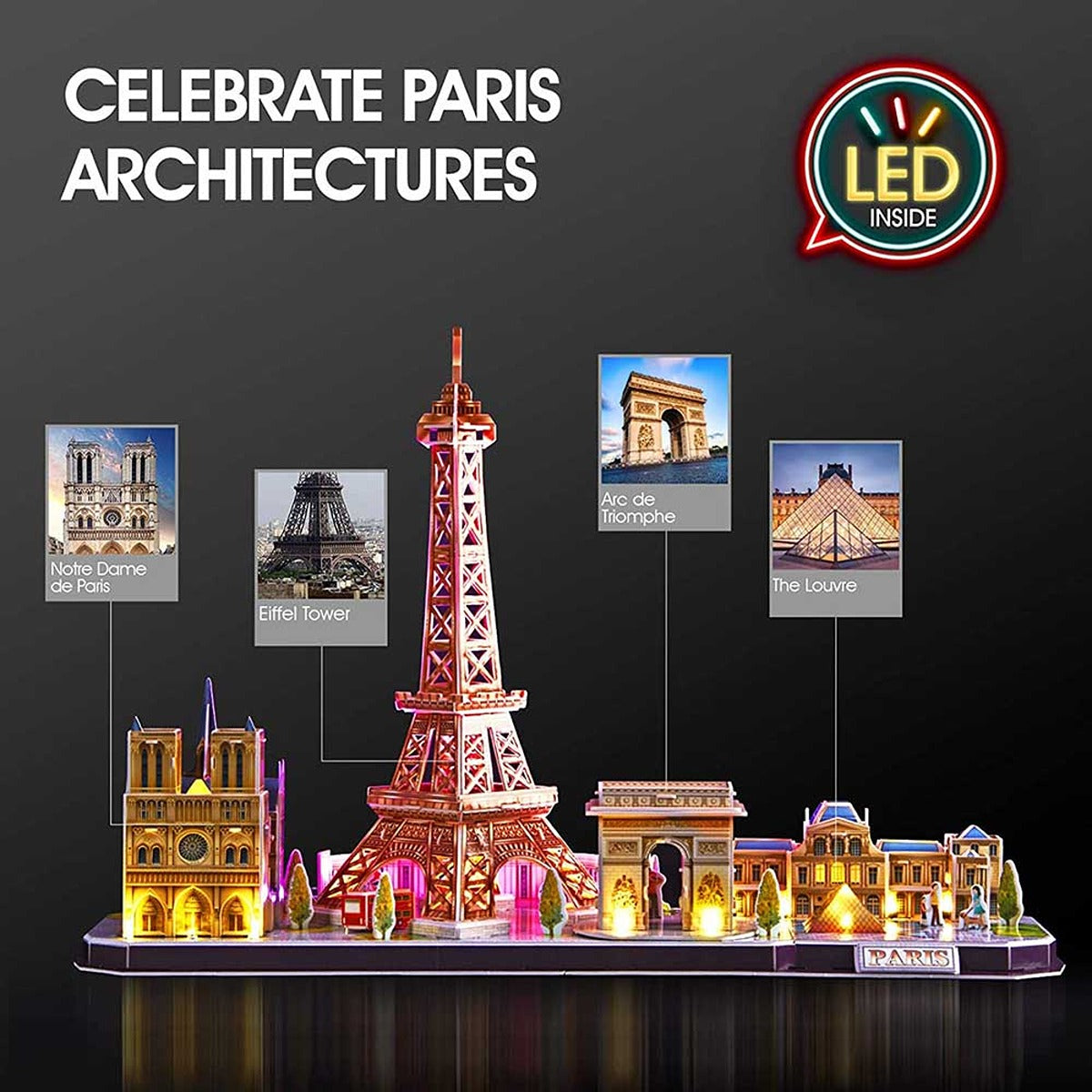 CUBICF 3D-PUZZLE-LED-CITYLINE-PARIS-115PCS-BO
