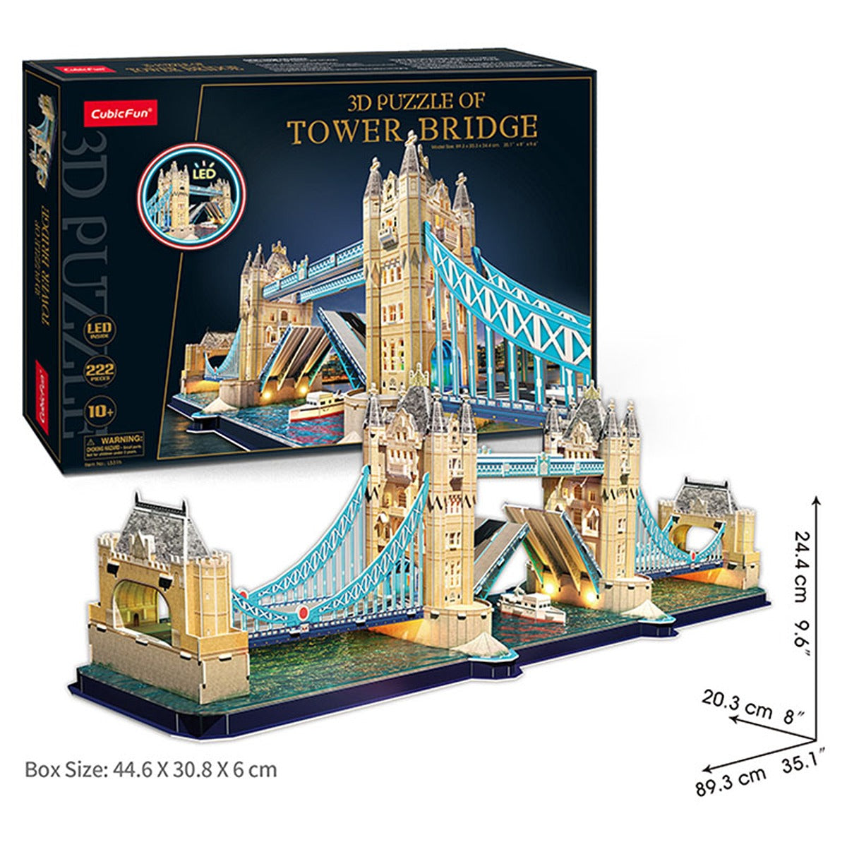 CUBICF 3D-PUZZLE-LED-TOWER-BRIDGE-222PCS-BO