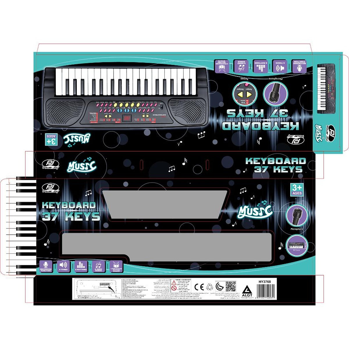 P.JOY PJOY-MUSIC-KEYBOARD-37KEYS-WITH-MIC-BO