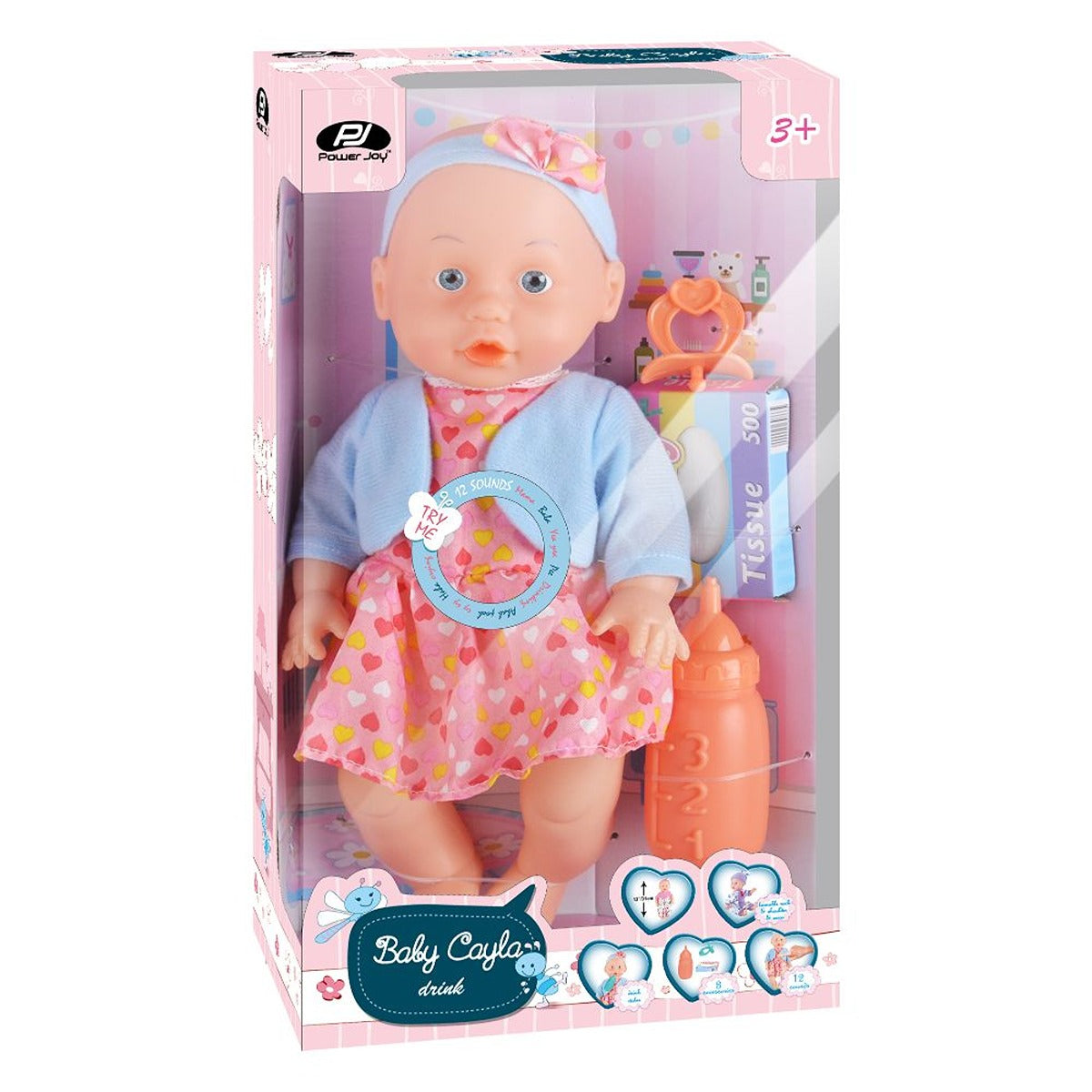 P.JOY PJOY-BABY-CAYLA-31CM-DRINK-SET-BO-ASST