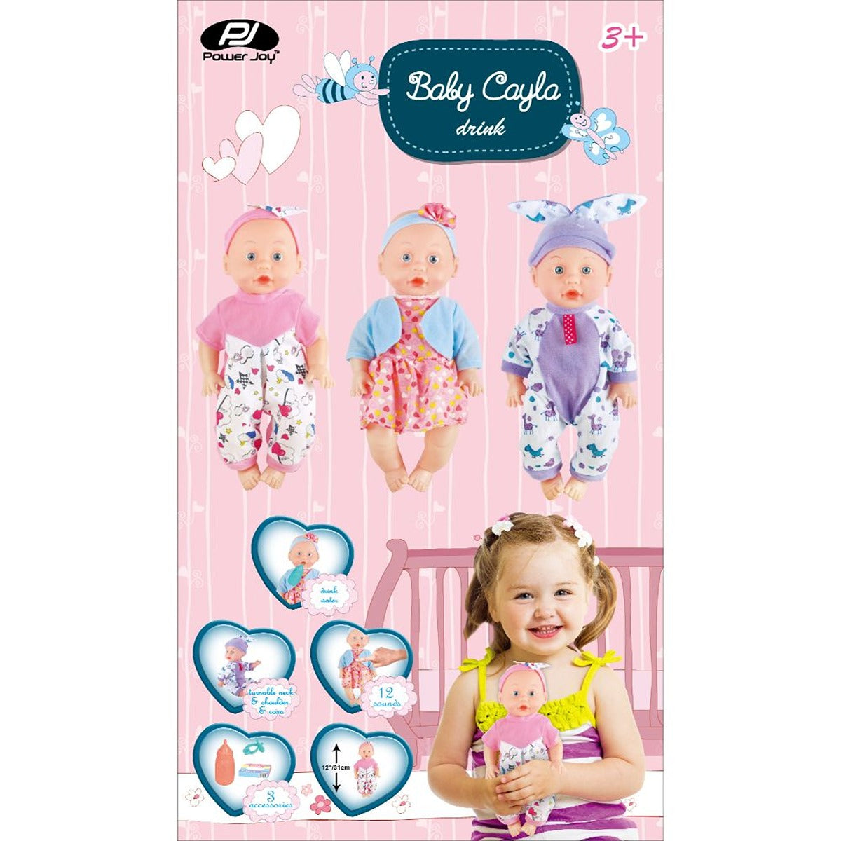 P.JOY PJOY-BABY-CAYLA-31CM-DRINK-SET-BO-ASST
