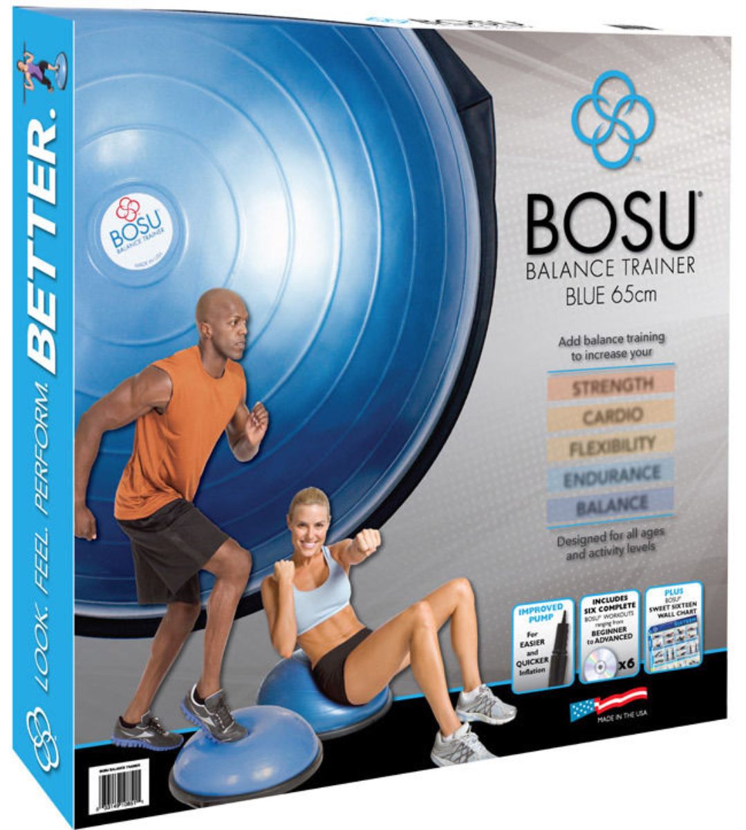 Bosu Exercise Fitness Balance Trainer Home Edition (Blue)