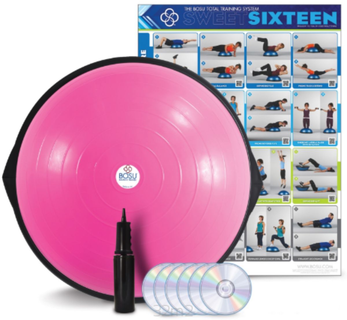 Bosu Exercise Fitness Balance Trainer Home Edition (Pink)