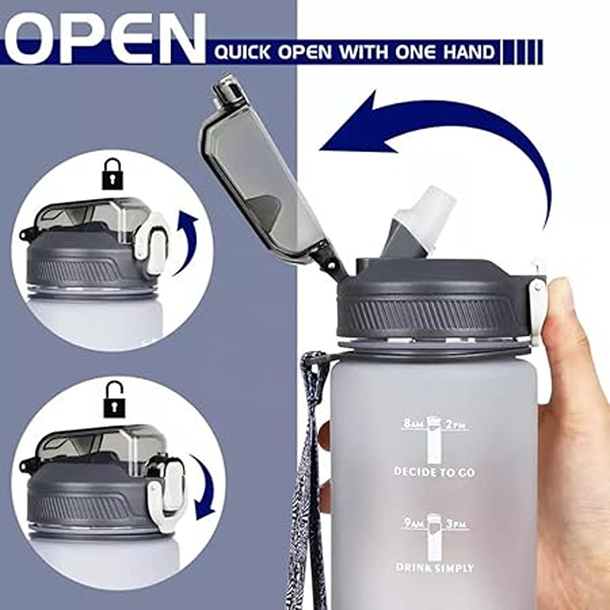 Hydrapak RECON? TWIST & SIP 1.0L - Clear / Black & White