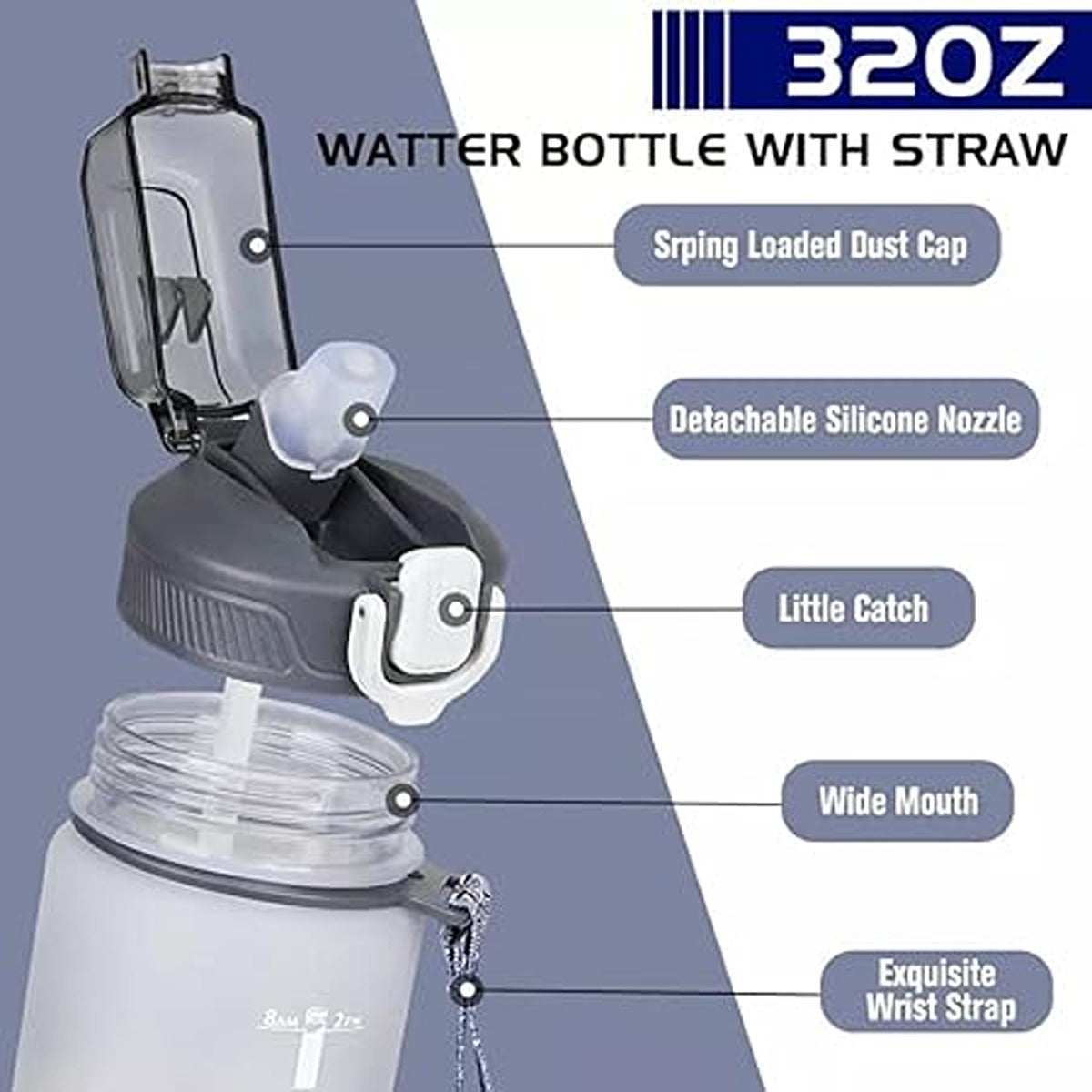 Hydrapak RECON? TWIST & SIP 1.0L - Clear / Black & White