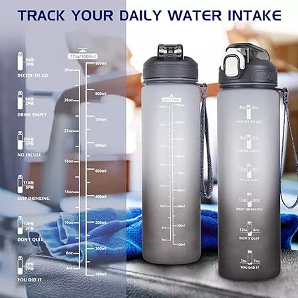 Hydrapak RECON? TWIST & SIP 1.0L - Clear / Black & White