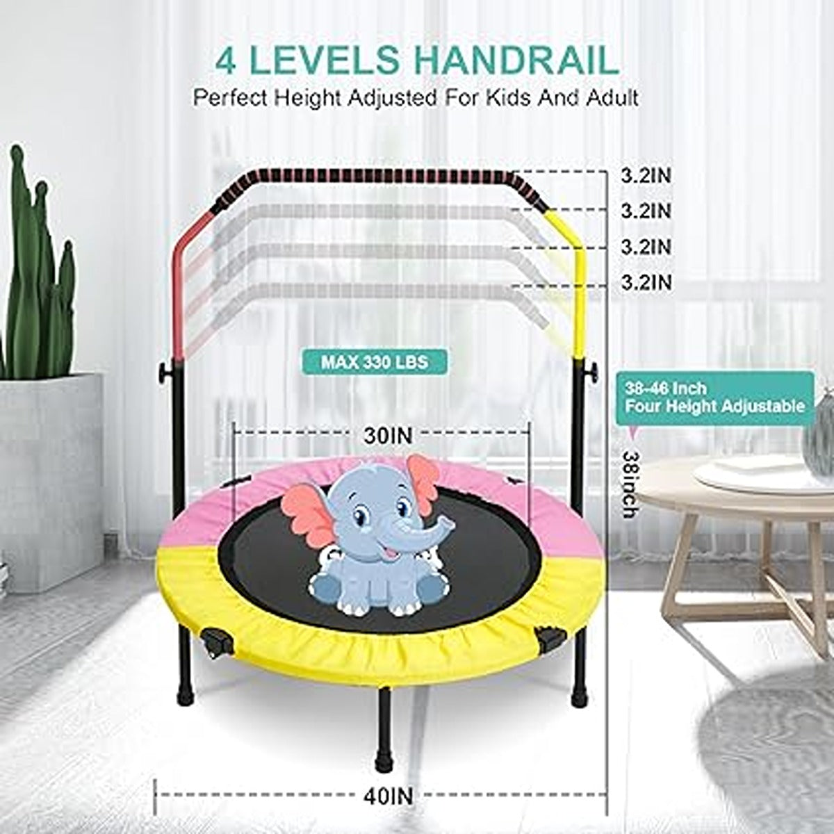 Active Fun Trampolines 12" Trampoline With Enclosure, Weather Cover And Ladder