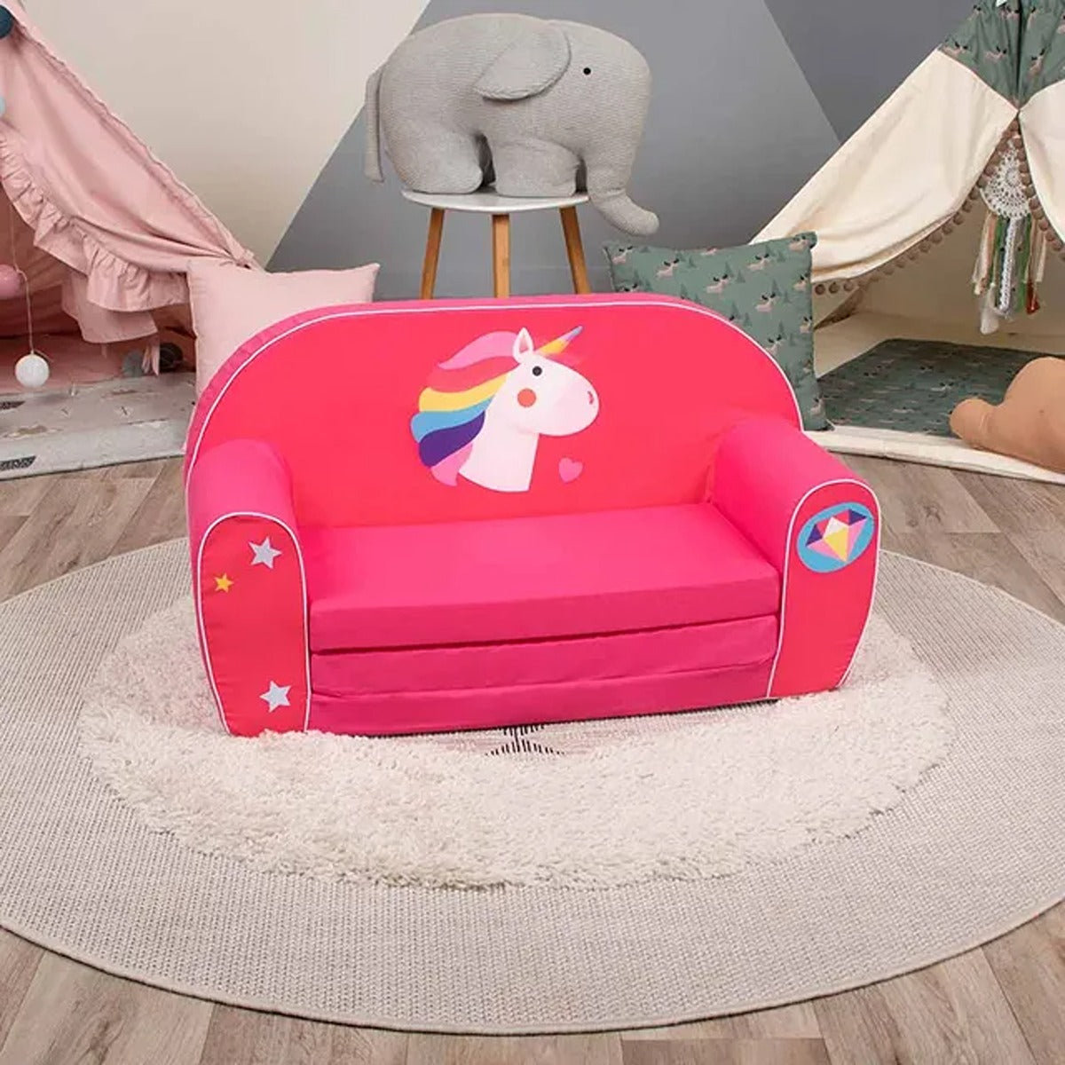 Delsit Delsit Sofa Bed- Unicorn Dimond-Dark Pink