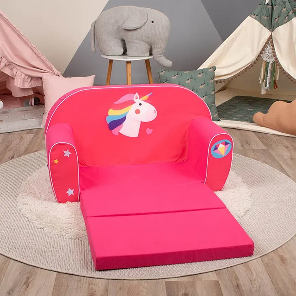 Delsit Delsit Sofa Bed- Unicorn Dimond-Dark Pink