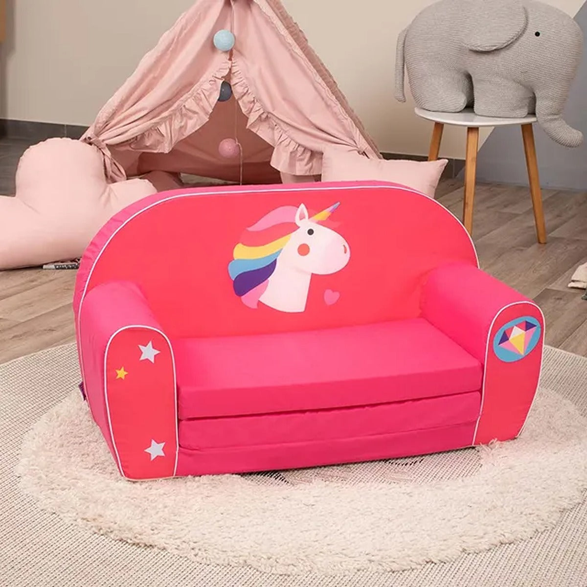 Delsit Delsit Sofa Bed- Unicorn Dimond-Dark Pink