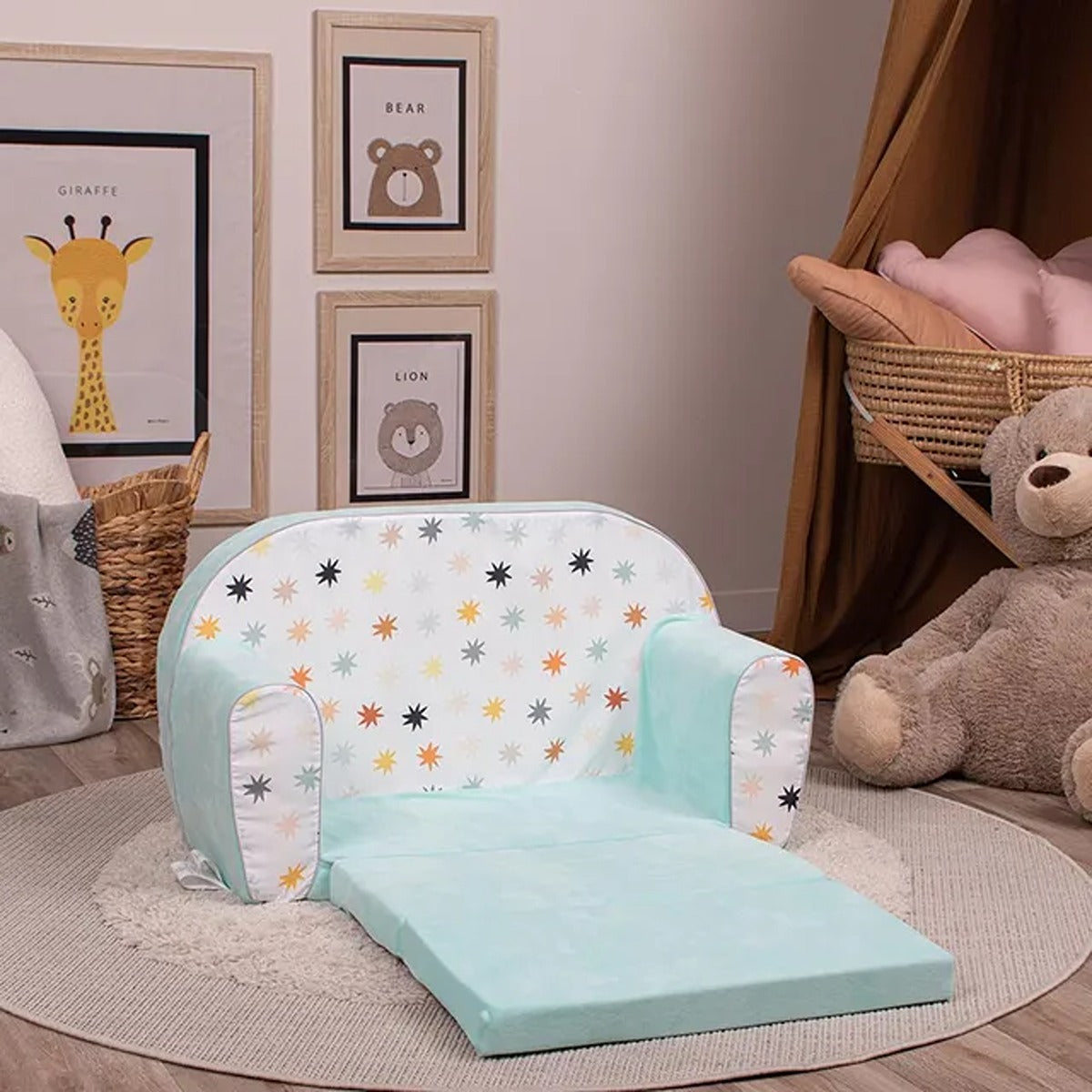 Delsit Delsit Double Sofa Stars On Chenille Mint