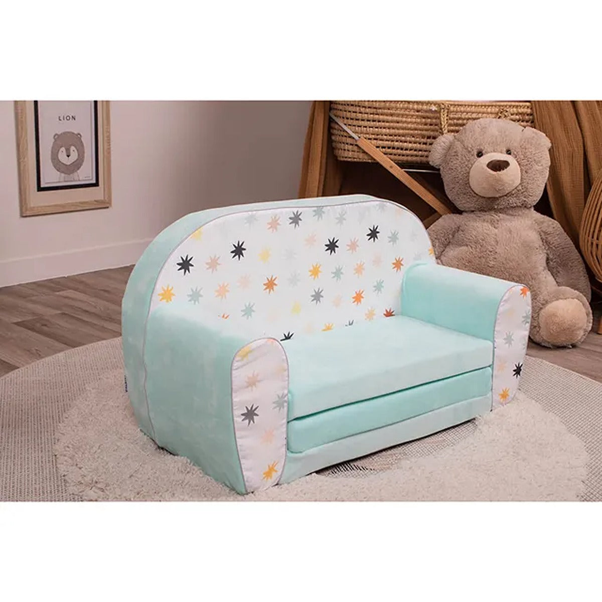 Delsit Delsit Double Sofa Stars On Chenille Mint