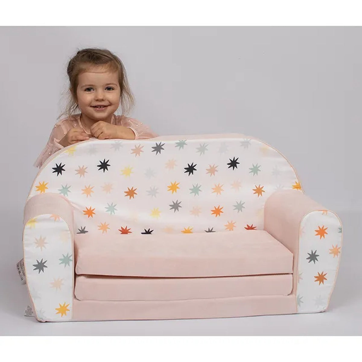 Delsit Delsit Double Sofa Stars On Chenille Pink