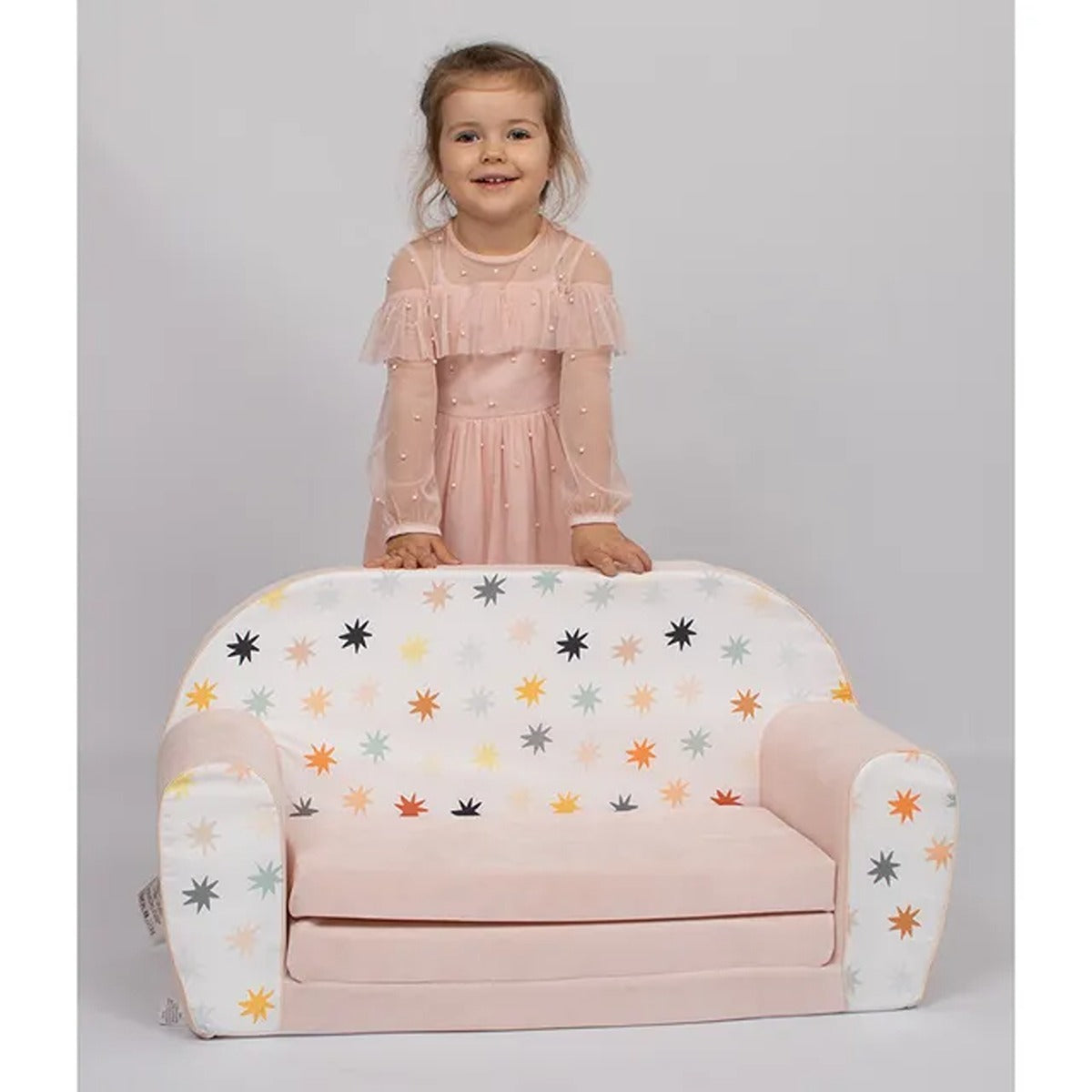 Delsit Delsit Double Sofa Stars On Chenille Pink