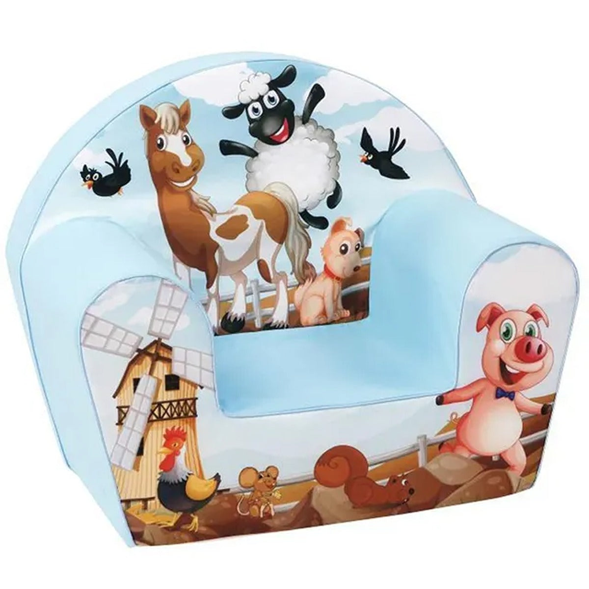 Delsit Delsit Arm Chair - Farm Animals Blue