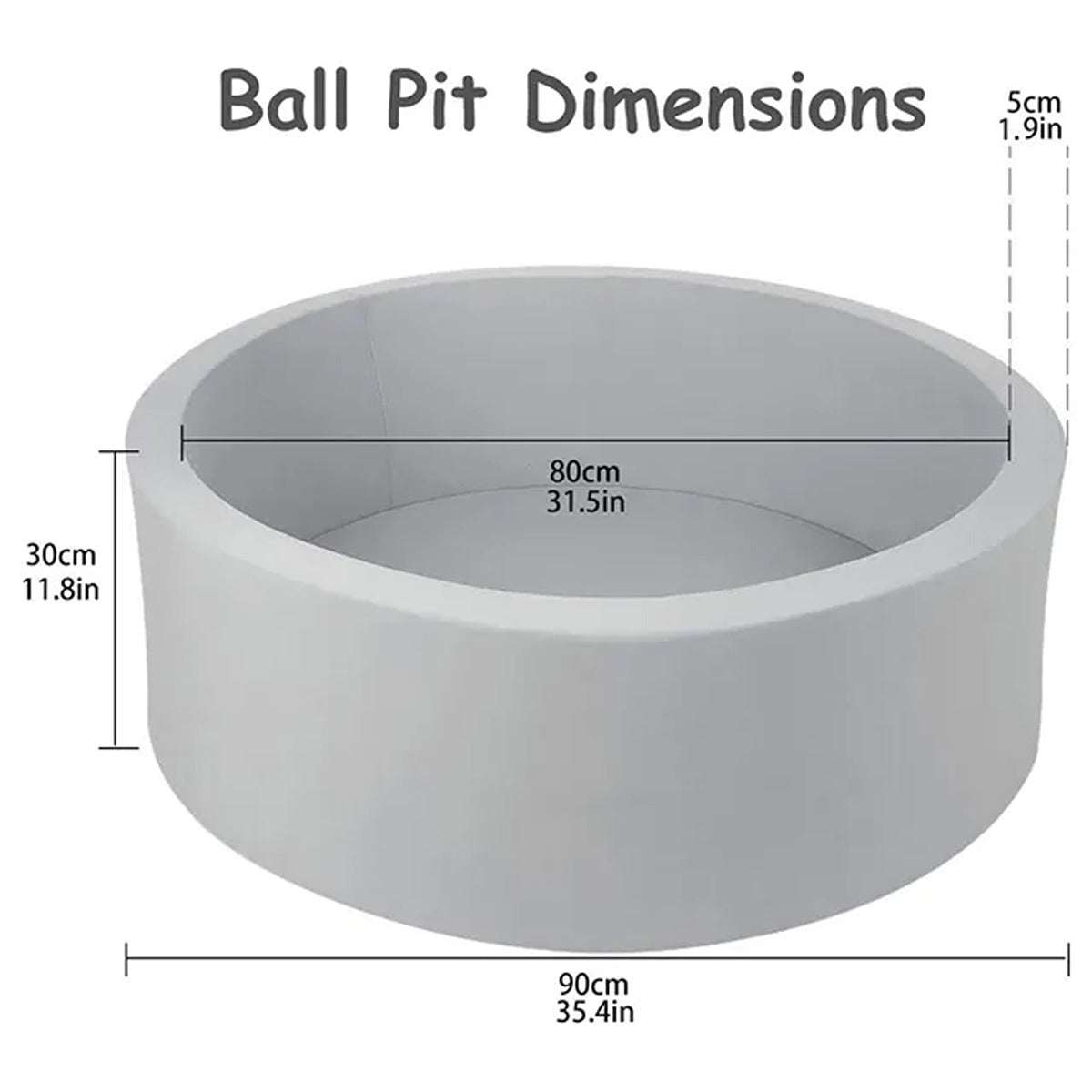 Delsit Delsit Dry Pool Grey Melange Chenille-Velour +200 Pcs Plastic Balls