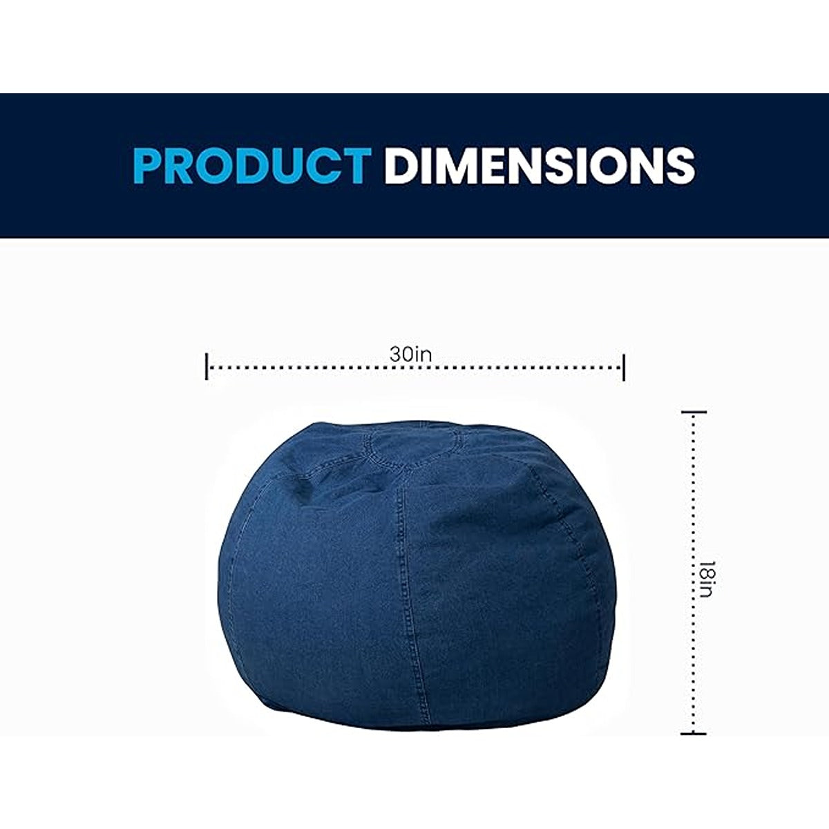 Delsit Bean Chair - Grey With White Stars