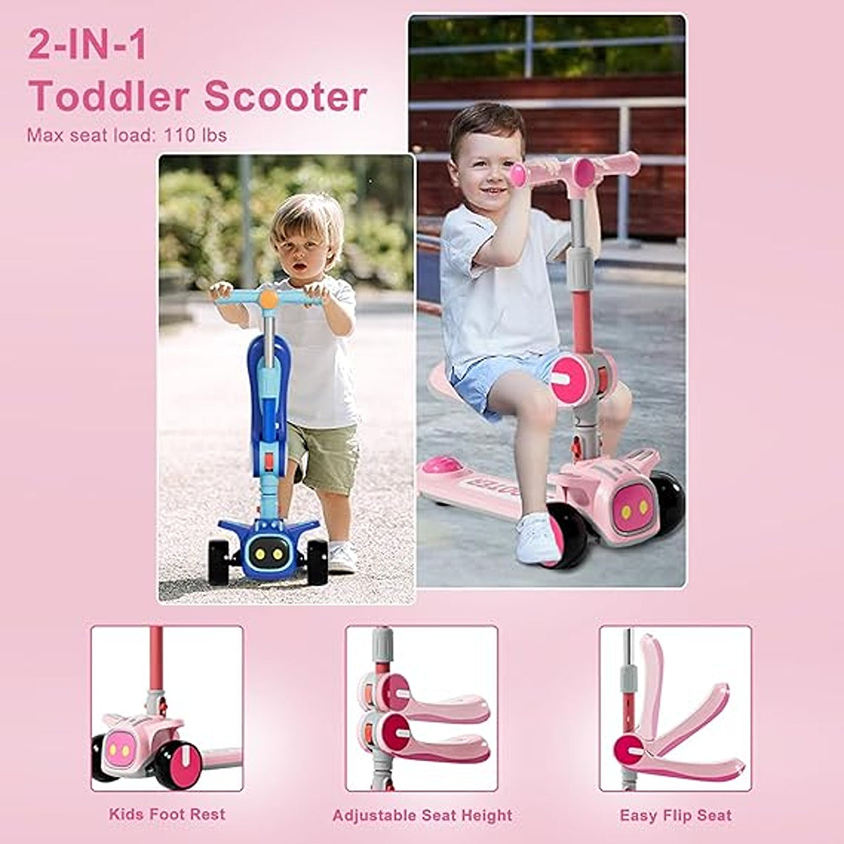 Evo Evo Light Up Move N Groove Scooter - Pink