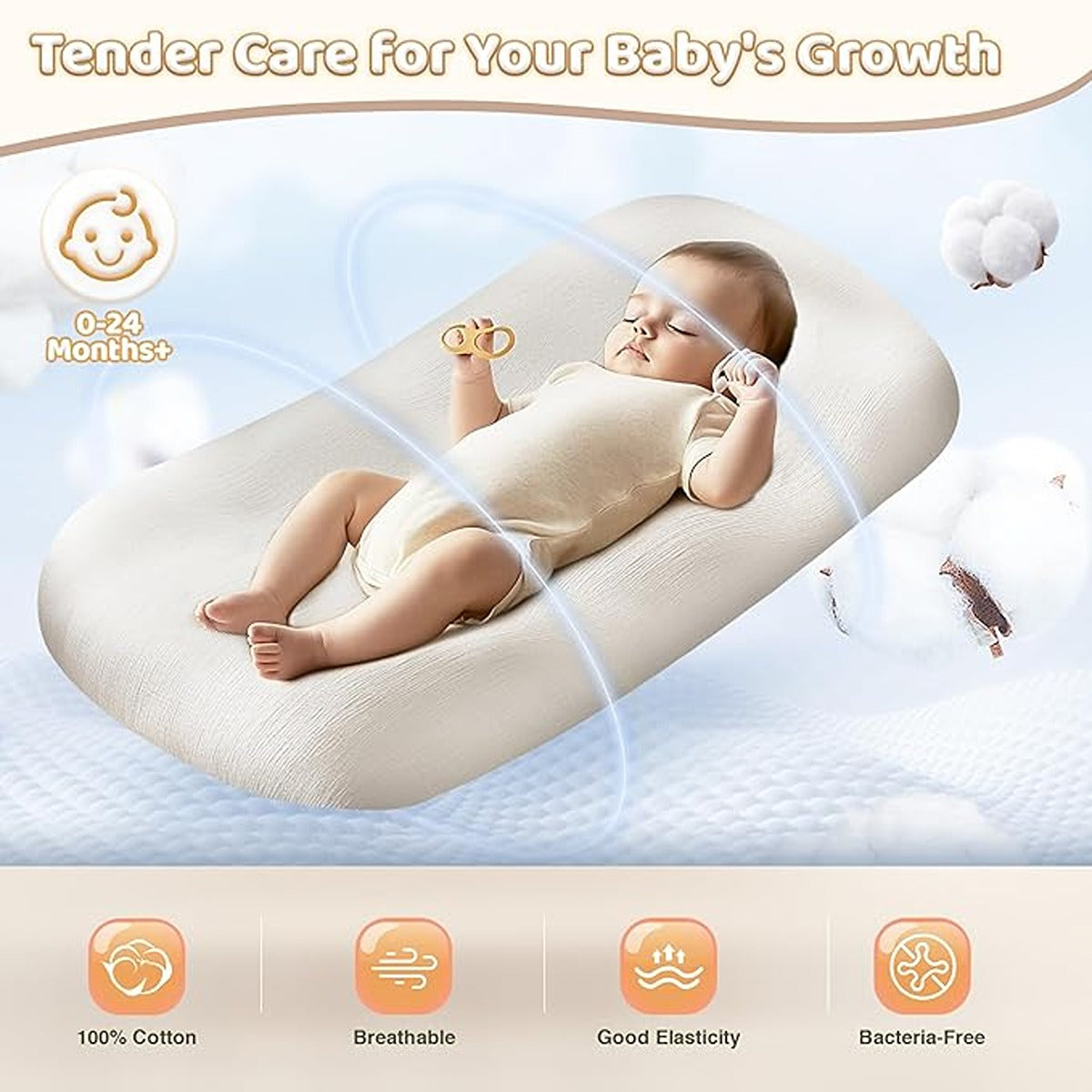 Ifam Anti-Reflux Baby Lounger Purple Gray