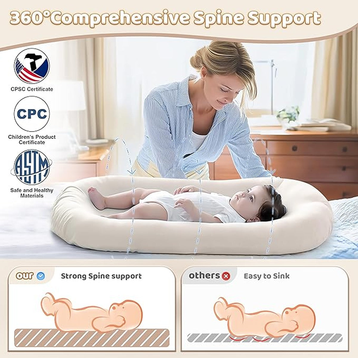 Ifam Anti-Reflux Baby Lounger Purple Gray