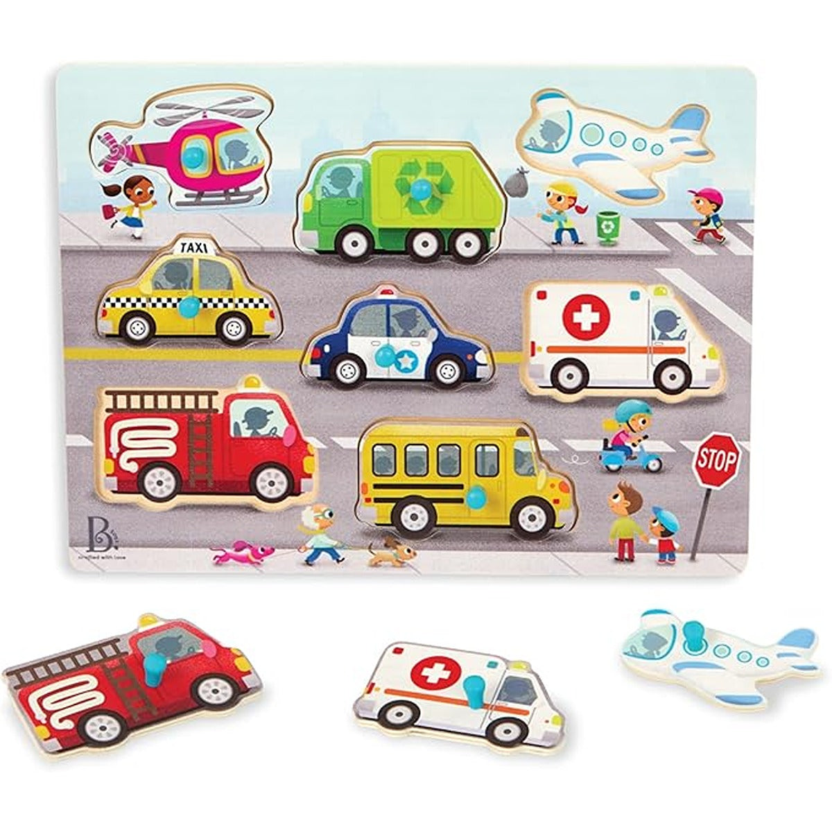 Lelin Transports Peg Puzzle - Big Size