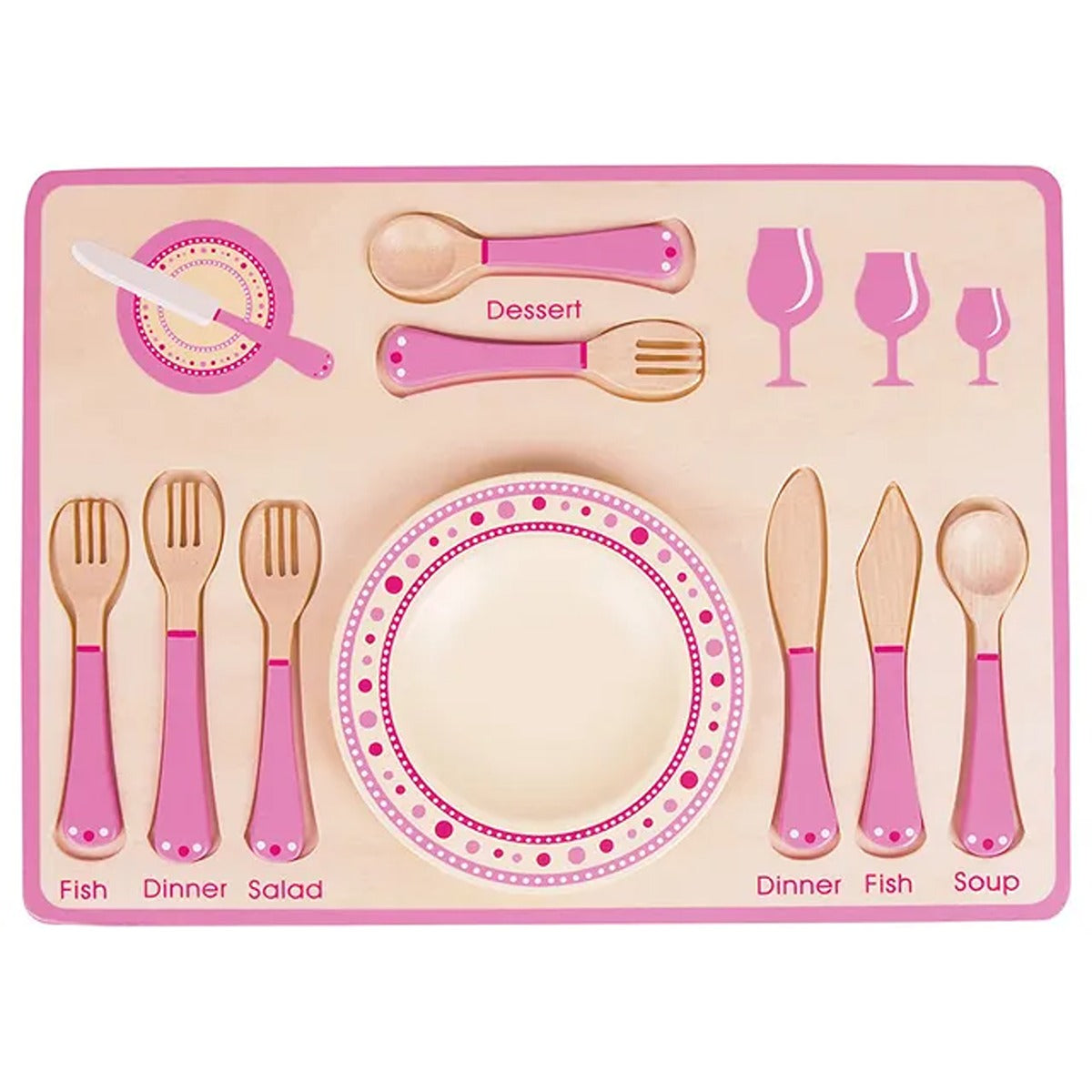 Lelin Dinner Place Setting - Pink