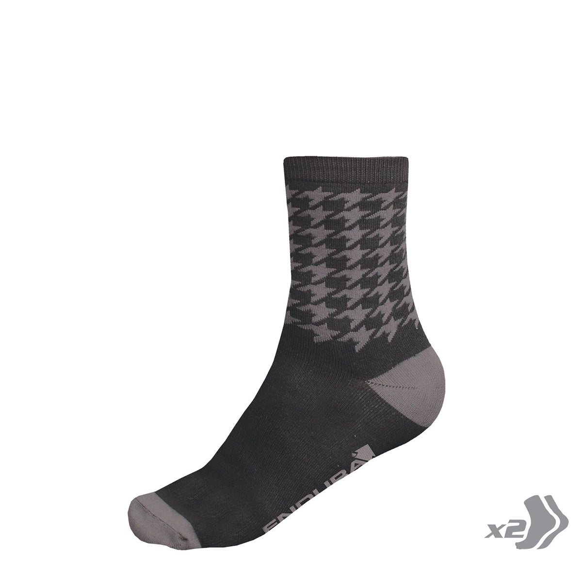 Endura Houndstooth 2-Pack Socks - Small - Black