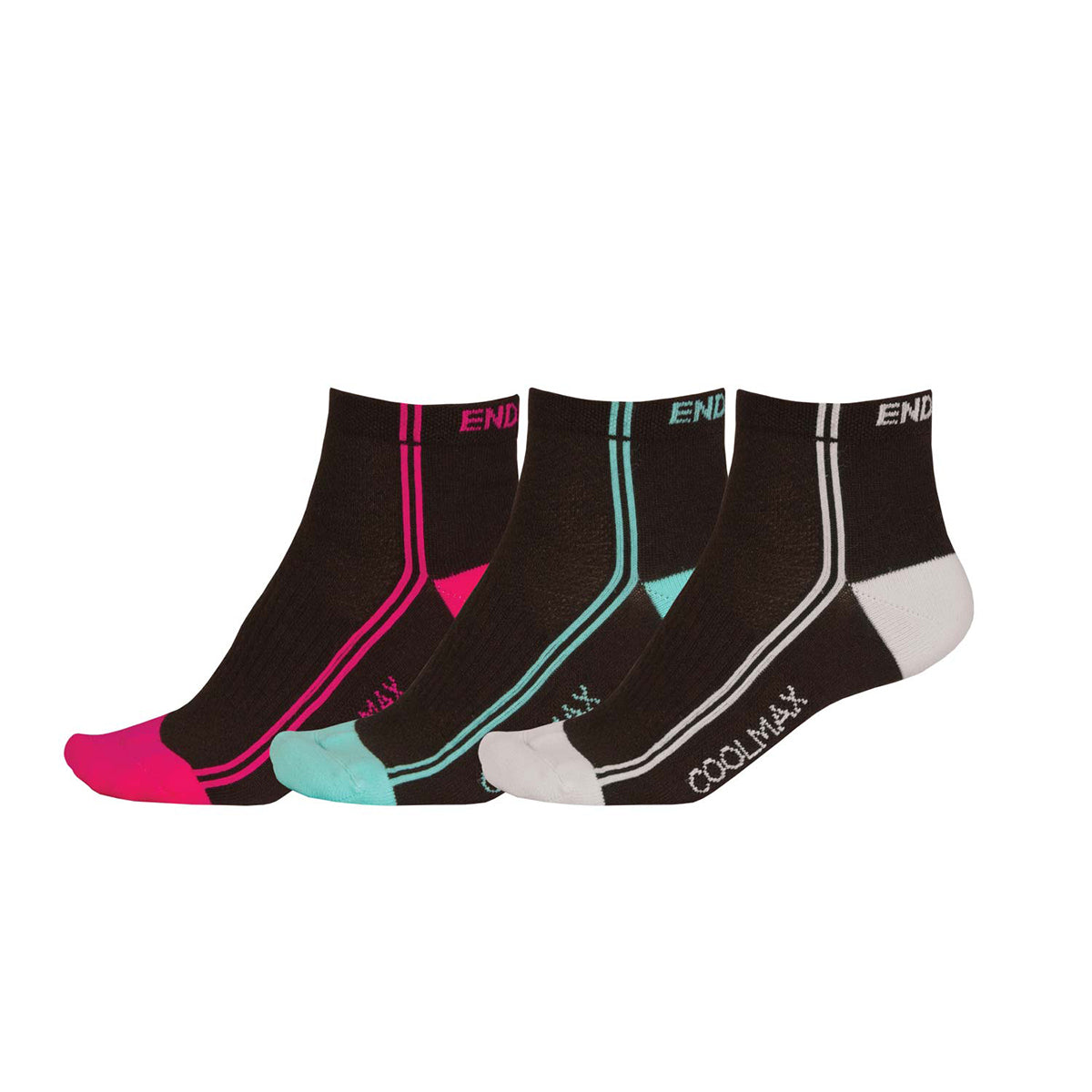 Endura CoolMax Stripe Sock - Women - 3-Pack - Black