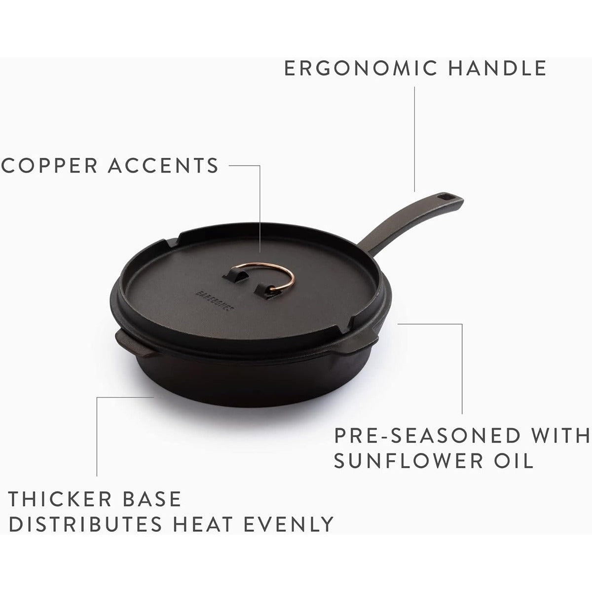 Barebones 12  All in One Cast Iron Skillet