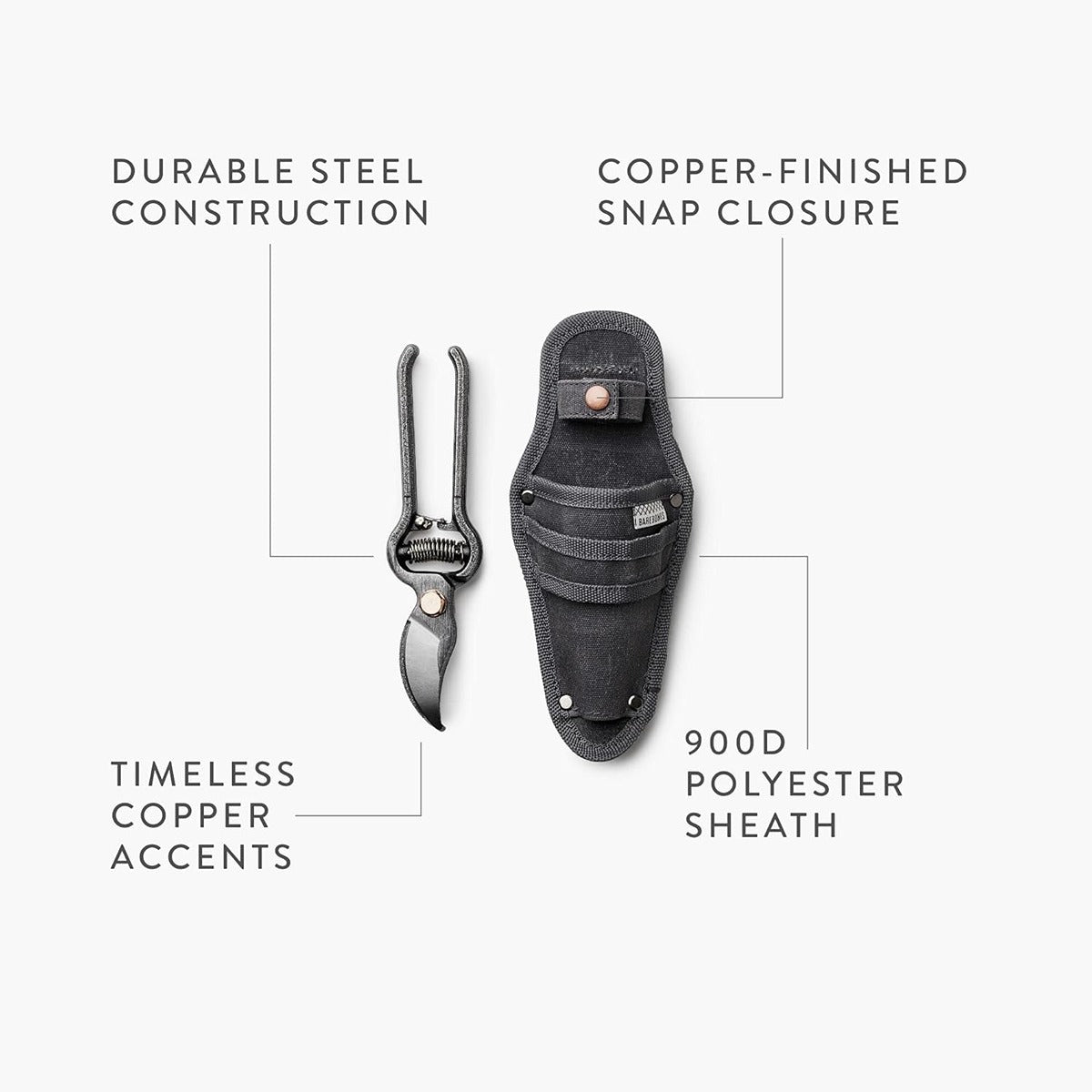 Barebones Metal Pruner with Sheath