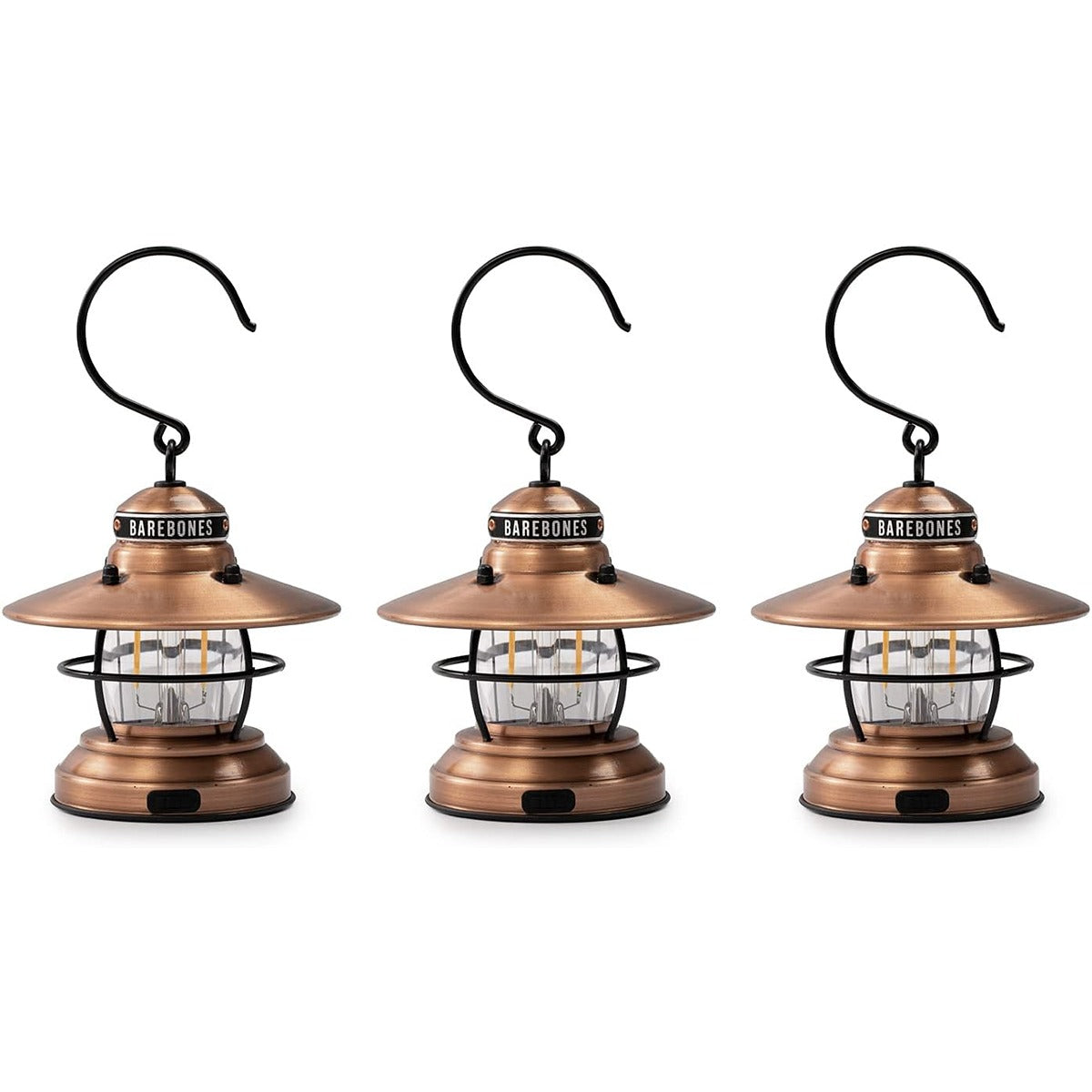 Barebones Edison Mini Lantern (Copper) 3 pack