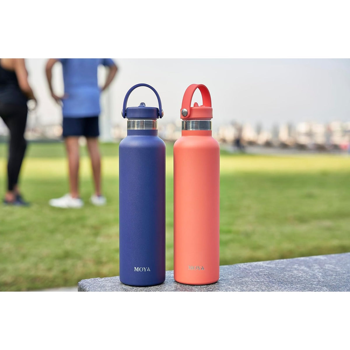 Moya Moya  Black Sea   700ml Insulated Sustainable Water Bottle Coral