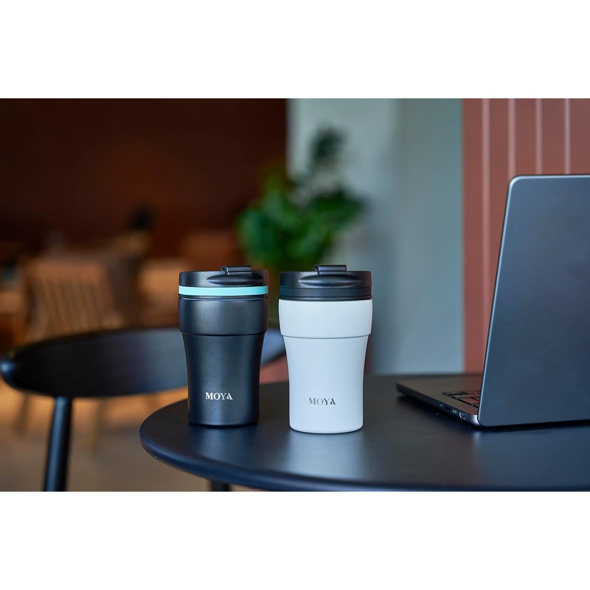 Moya Moya  Low Tide  250ml Travel Coffee Mug Blue-White