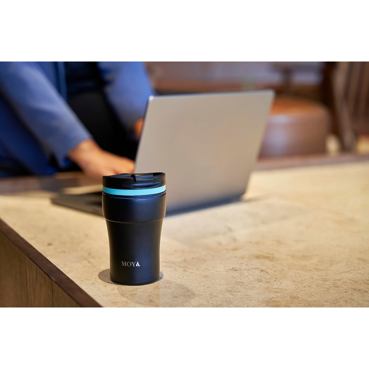 Moya Moya  Low Tide  250ml Travel Coffee Mug Black-Black