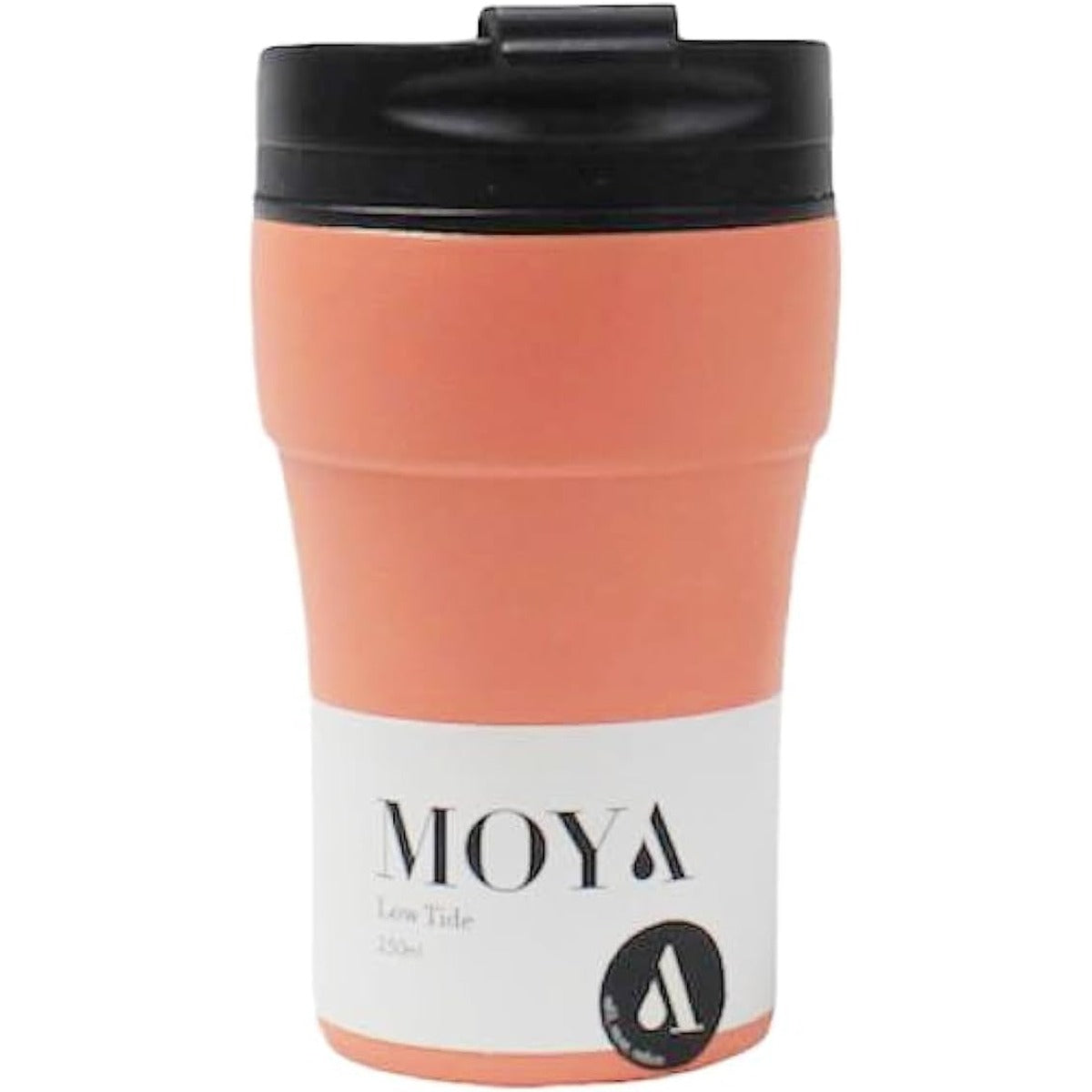 Moya Moya  Low Tide  250ml Travel Coffee Mug Black-Coral