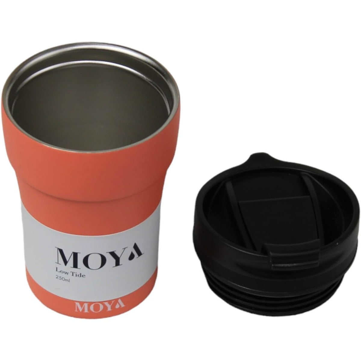 Moya Moya  Low Tide  250ml Travel Coffee Mug Black-Coral