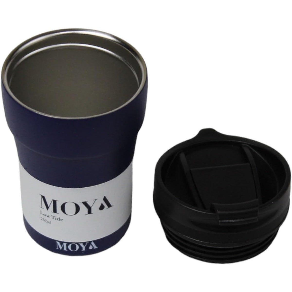 Moya Moya  Low Tide  250ml Travel Coffee Mug Black-Navy