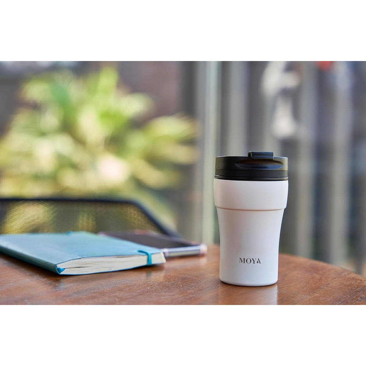 Moya Moya  Low Tide  250ml Travel Coffee Mug Black-White