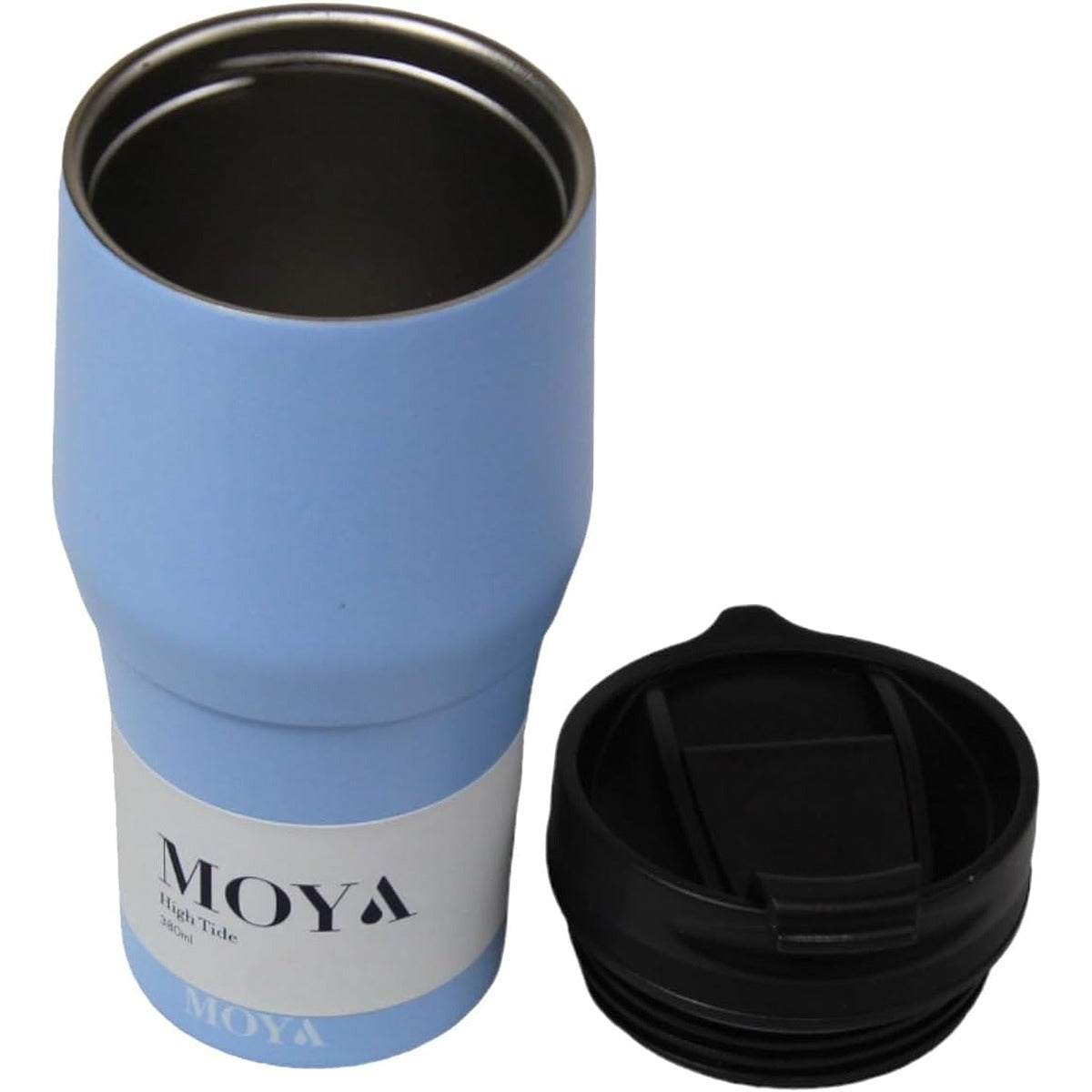 Moya Moya  High Tide  380ml Travel Coffee Mug Black-Powder Blue