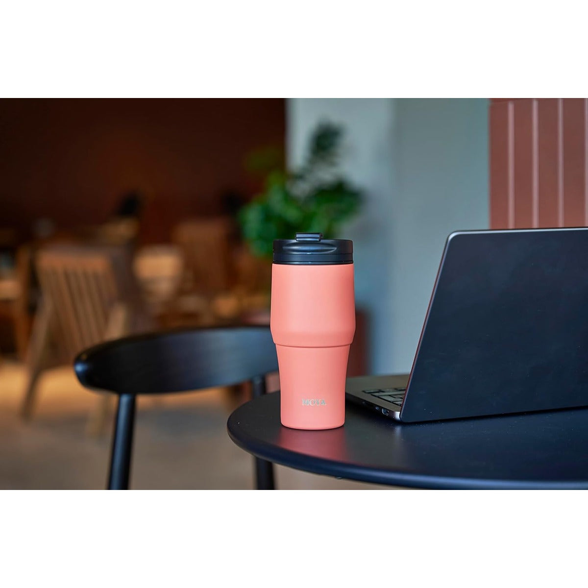 Moya Moya  High Tide  380ml Travel Coffee Mug Black-Coral