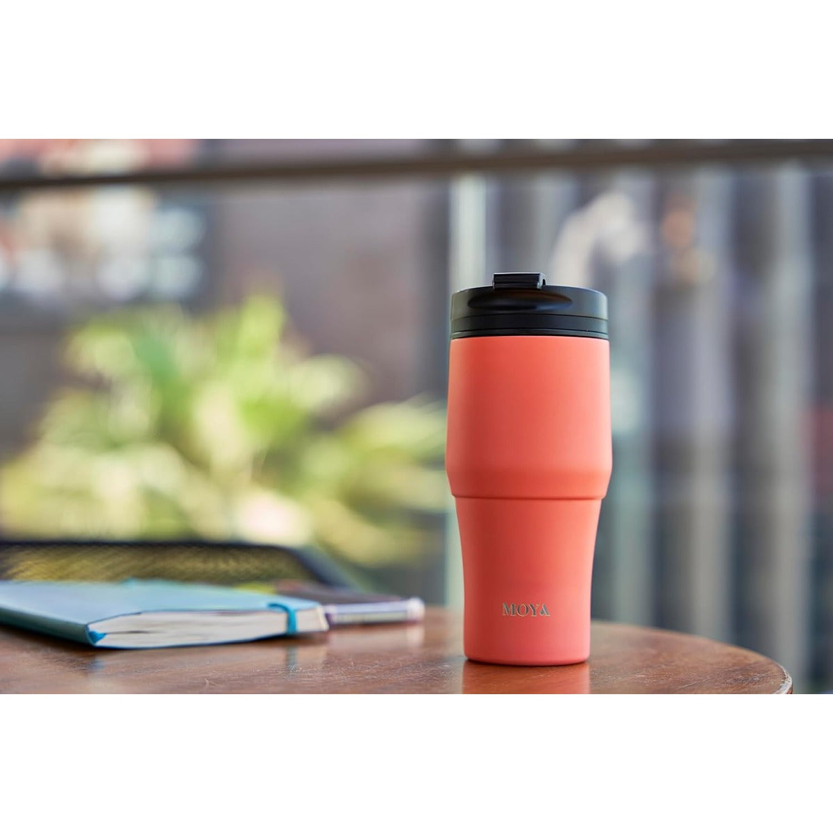 Moya Moya  High Tide  380ml Travel Coffee Mug Black-Coral
