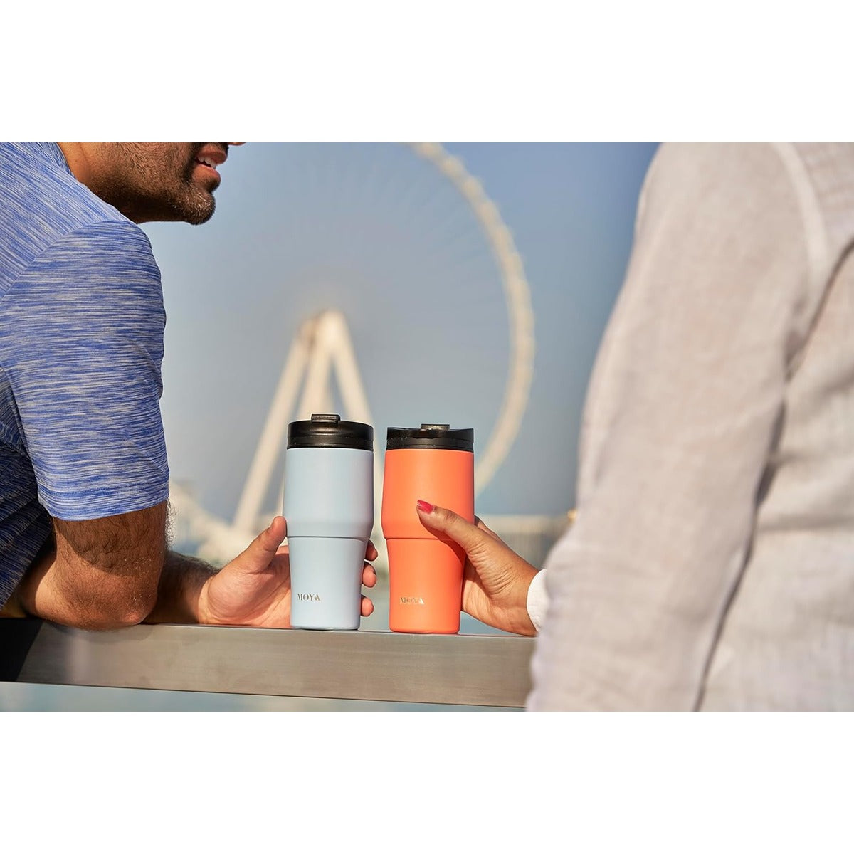 Moya Moya  High Tide  380ml Travel Coffee Mug Black-Navy